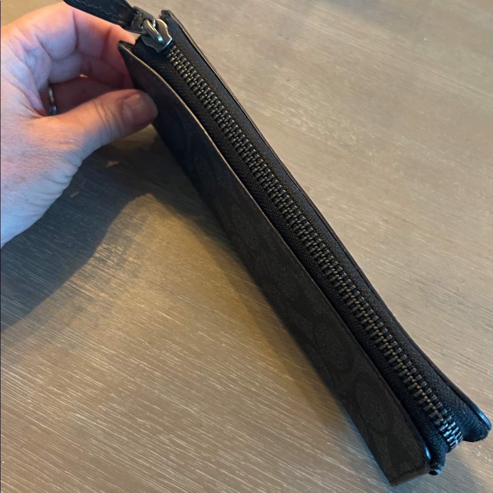 Coach Black Signature Zip Pencil Case - Picture 3 of 5